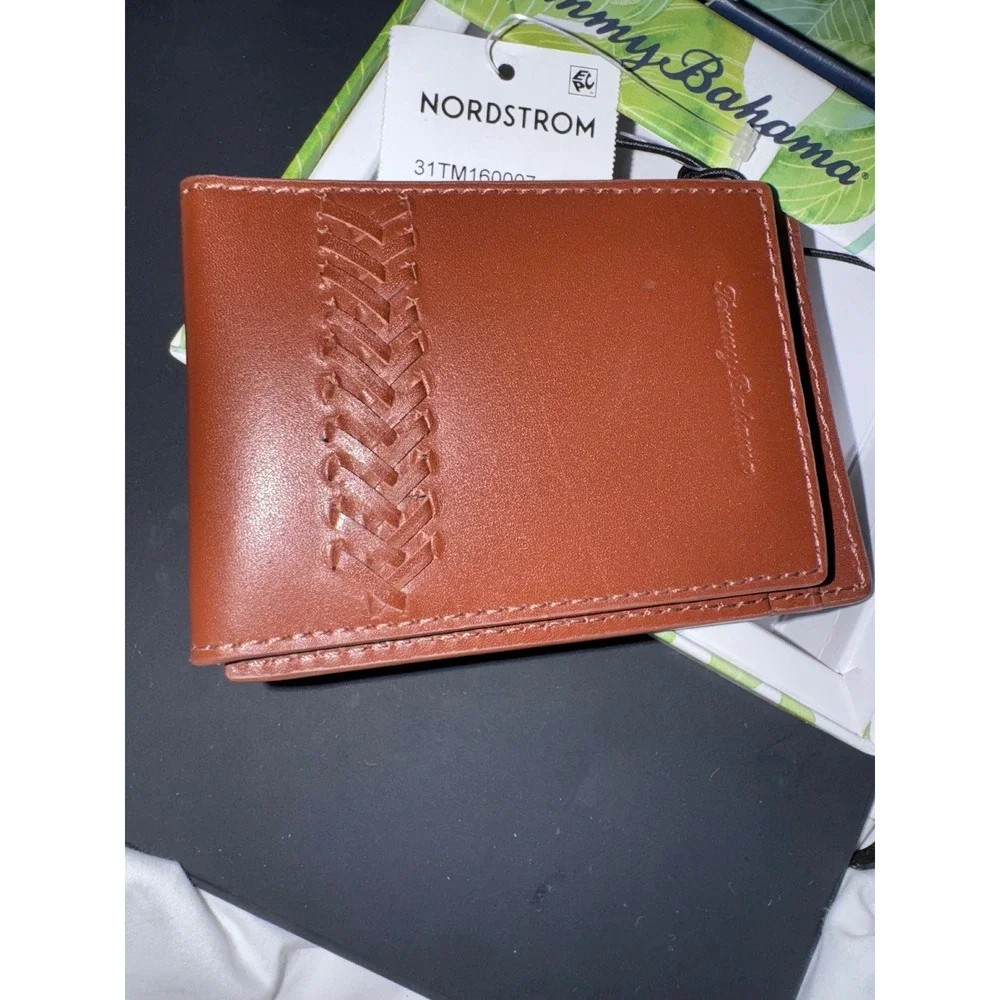 Tommy Bahama Leather Wallet Brown Bifold Nordstrom‎ NEW with Box Men